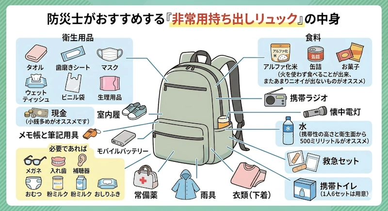 非常用持ち出しリュックとは