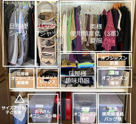 オフシーズン用クローゼットアフター写真